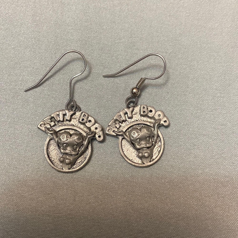 1994 Vintage Betty Boop Silver Dangle Earrings